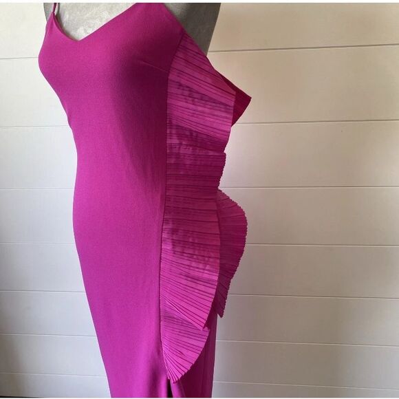 ONE33 SOCIAL Mercer Spaghetti Strap Ruffled Stretch Crepe Maxi Dress size 0 NWT - Picture 6 of 14